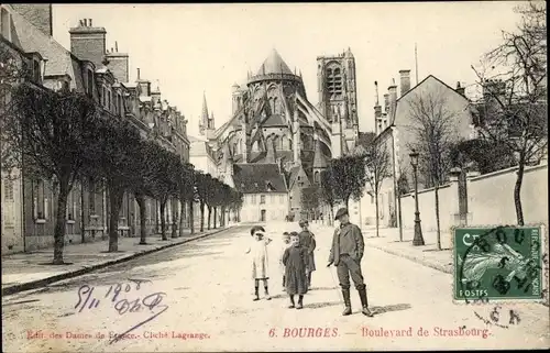 Ak Bourges Cher, Boulevard de Strasbourg