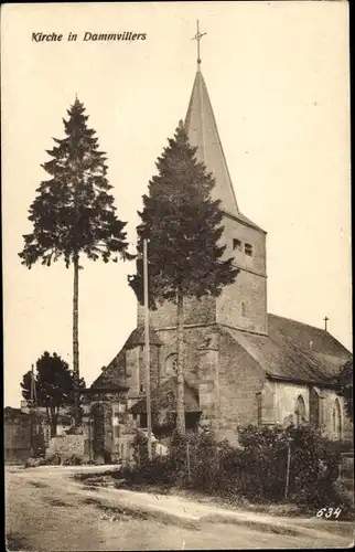 Ak Dammvillers Meuse, Kirche, L'Eglise