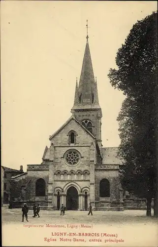 Ak Ligny en Barrois Lothringen Meuse, Eglise Notre Dame, entree principale