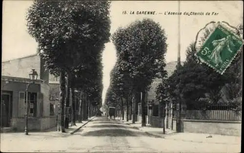 Ak La Garenne Colombes Hauts de Seine, Avenue du Chemin de Fer