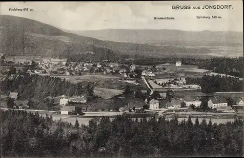 Ak Jonsdorf in Sachsen, Grosschönau, Spitzberg, Pochberg, Panorama