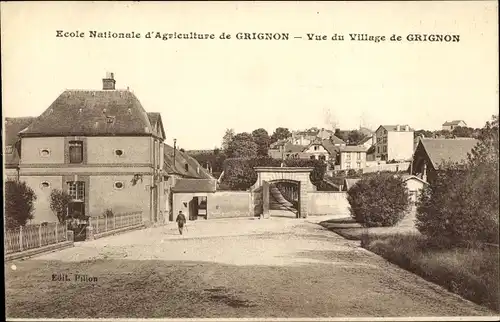 Ak Thiverval Grignon Yvelines, Vue du Village, École Nationale d'Agriculture