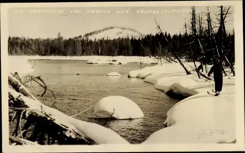 Ak Sainte-Marguerite-du-Lac-Masson Québec, Seepanorama bei Schnee