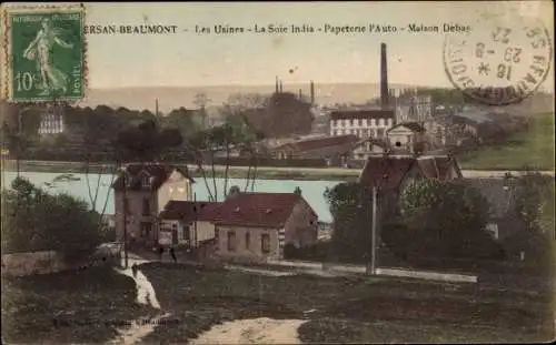 Ak Persan Beaumont Val-d’Oise, Les Usines, La Soie India, Papeterie l'Auto, Maison Debas