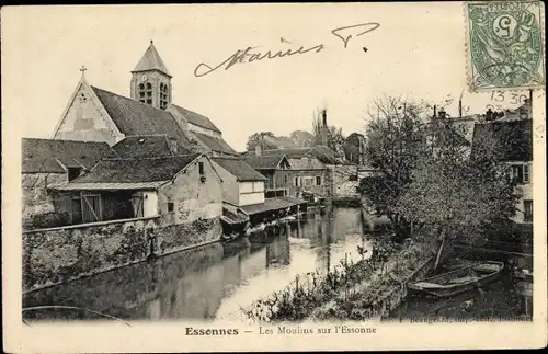 Ak Essonnes Essonne, Les Moulins sur l'Essonnes