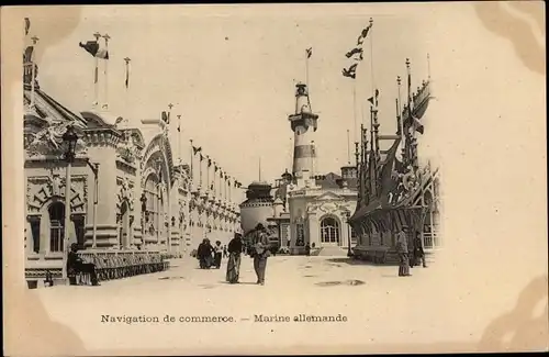 Ak Paris, Exposition Universelle de 1900, Navigation de commerce, Marine allemande