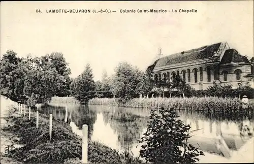 Ak Lamotte Beuvron Loir et Cher, Colonie Saint Maurice, la chapelle