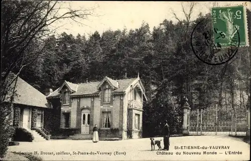 Ak Saint Etienne du Vauvray Eure, Chateau du Nouveau Monde, L'Entree