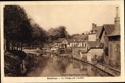 Ak Doullens Somme, Le Rivage sur l'Authie, Blick auf den Ort