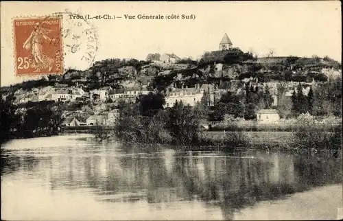 Ak Troo Loir et Cher, vue générale, côté Sud, vu de l'eau