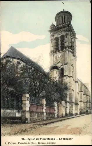 Ak Pierrefonds Oise, Église, Le Clocher