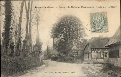 Ak Beuzeville Eure, Groupe de Maisons Normandes, Route de Honfleur