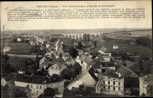 Ak Druyes Yonne, Vue panoramique