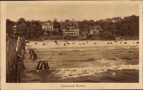 Ak Ostseebad Bansin Heringsdorf auf Usedom, Strand, Hotels