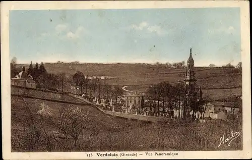 Ak Verdelais Gironde, Panoramablick