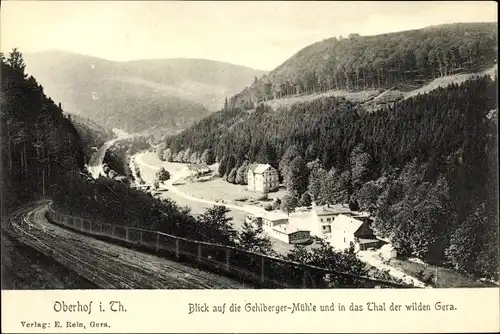 Ak Gehlberg in Thüringen, Hotel Pension Gehlberger Mühle, Tal der wilden Gera