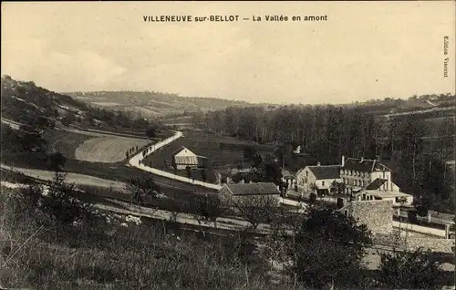Ak Villeneuve sur Bellot Seine et Marne, La Vallee en amont