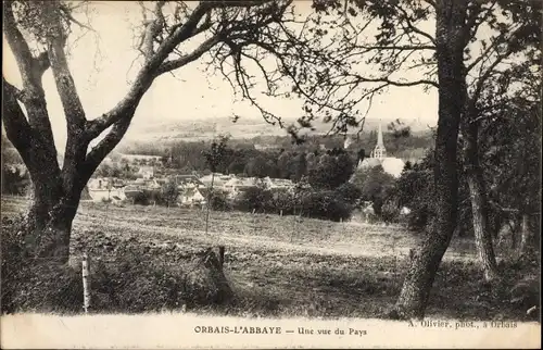 Ak Orbais l'Abbaye Marne, Une vue du Pays