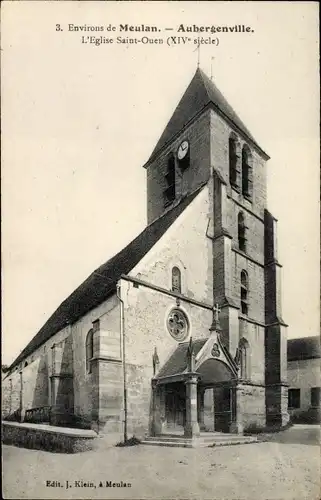 Ak Aubergenville Yvelines, L'Eglise Saint Ouen