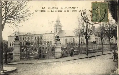 Ak Gueret Creuse, Le Musee, Jardin Public