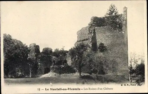 Ak Le Monteil au Vicomte Creuse, Les Ruines d'un Chateau