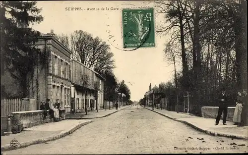 Ak Suippes Marne, Avenue de la Gare