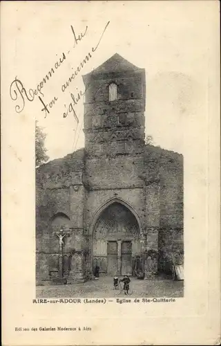 Ak Aire sur l'Adour Landes, Église de Ste Quitterie