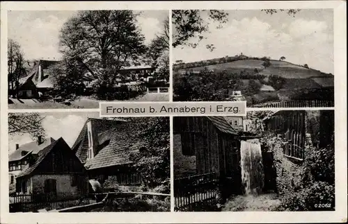 Ak Frohnau Annaberg Buchholz im Erzgebirge, Wassermühle, Teilansicht, Häuser