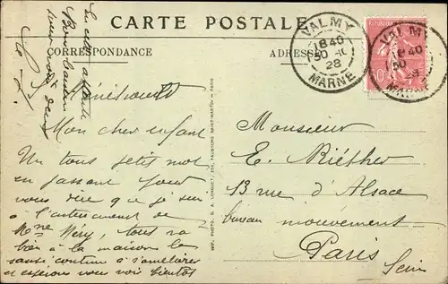 Ak La Neuville au Pont Marne, Hotel de Ville et Eglise avant la Guerre 1914-1918