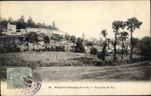 Ak Montfort l'Amaury Yvelines, Vue prise du Val