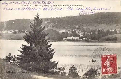 Ak Malbuisson Doubs, Vue sur le Lac Saint Point