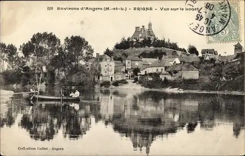 Ak Erigné Maine et Loire, Vue sur le Louet