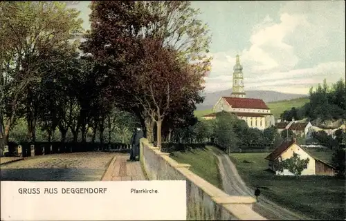 Ak Deggendorf im Bayerischen Wald Niederbayern, Pfarrkirche