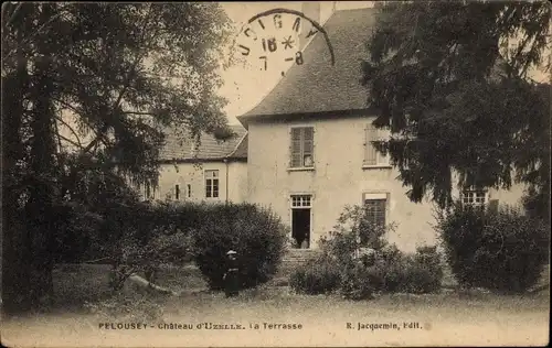 Ak Pelouset Doubs, Chateau d'Uzelle, Terrasse