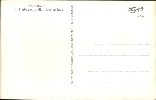 Ak Stadelhofen Oberkirch Ortenaukreis, Panorama mit Hornisgrinde