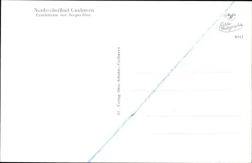 Ak Cuxhaven in Niedersachsen, Blick auf den Leuchtturm mit Seepavillon
