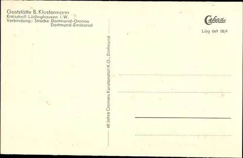 Ak Lüdinghausen Münsterland, Gasthof, Realschule, Wasserburg Vischering, Kloster