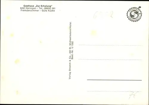 Ak Heringen Werra, Gasthaus Zur Erholung, Totalansicht