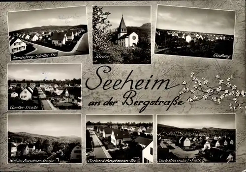 Ak Seeheim an der Bergstraße, Teilansichten, Siedlung