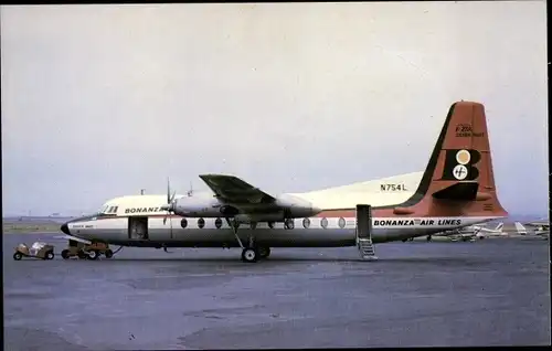 Ak Amerikanisches Passagierflugzeug, Bonanza Air LInes, Fokker F-27A, N754L