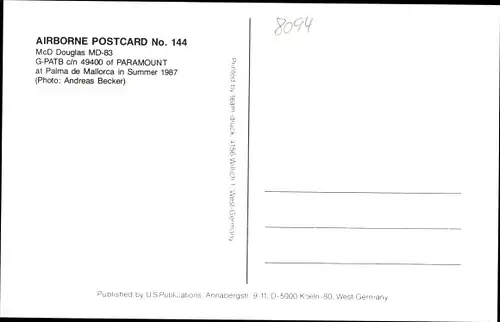 Ak Indisches Passagierflugzeug, Paramount, McDonnell Douglas MD-83