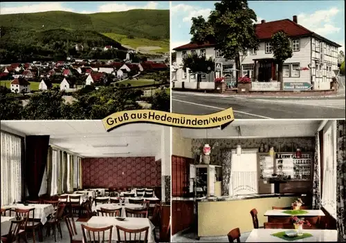 Ak Hedemünden Hann. Münden im Werratal, Panorama, Gasthaus Schmale