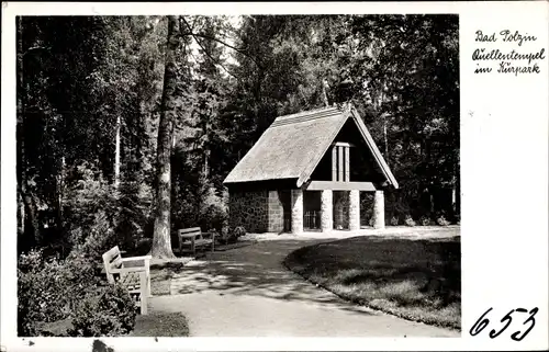 Ak Polczyn Zdrój Bad Polzin Pommern, Quellentempel im Kurpark