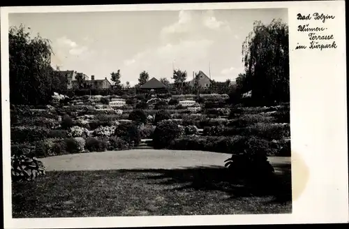 Ak Polczyn Zdrój Bad Polzin Pommern, Blumenterrasse im Kurpark