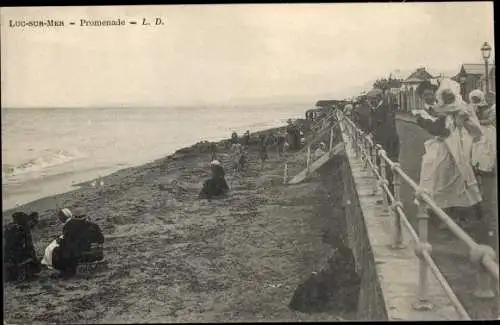 Ak Luc sur Mer Calvados, Promenade, Strandpartie, Kindermädchen