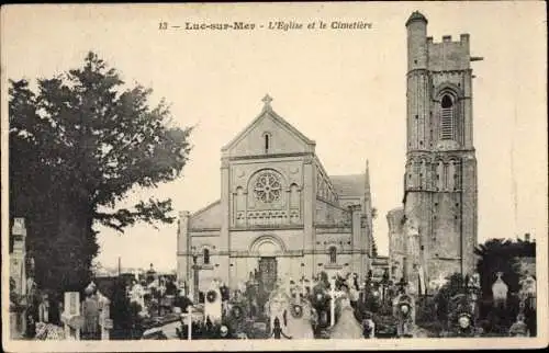 Ak Luc sur Mer Calvados, L'Eglise et le Cimetiere