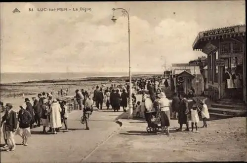 Ak Luc sur Mer Calvados, La Digue, Kinderwagen