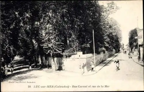 Ak Luc sur Mer Calvados, Rue Carnot et rue de la Mer