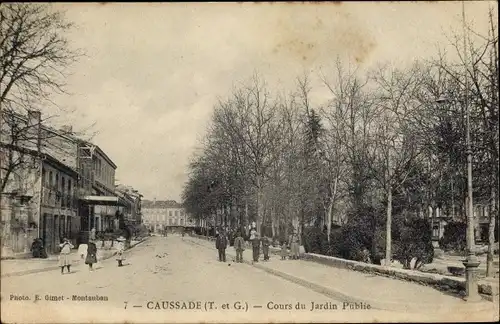 Ak Caussade Tarn et Garonne, Cours du Jardin Public
