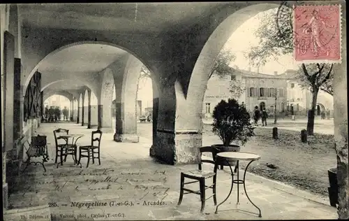 Ak Nègrepelisse Tarn et Garonne, Arcades